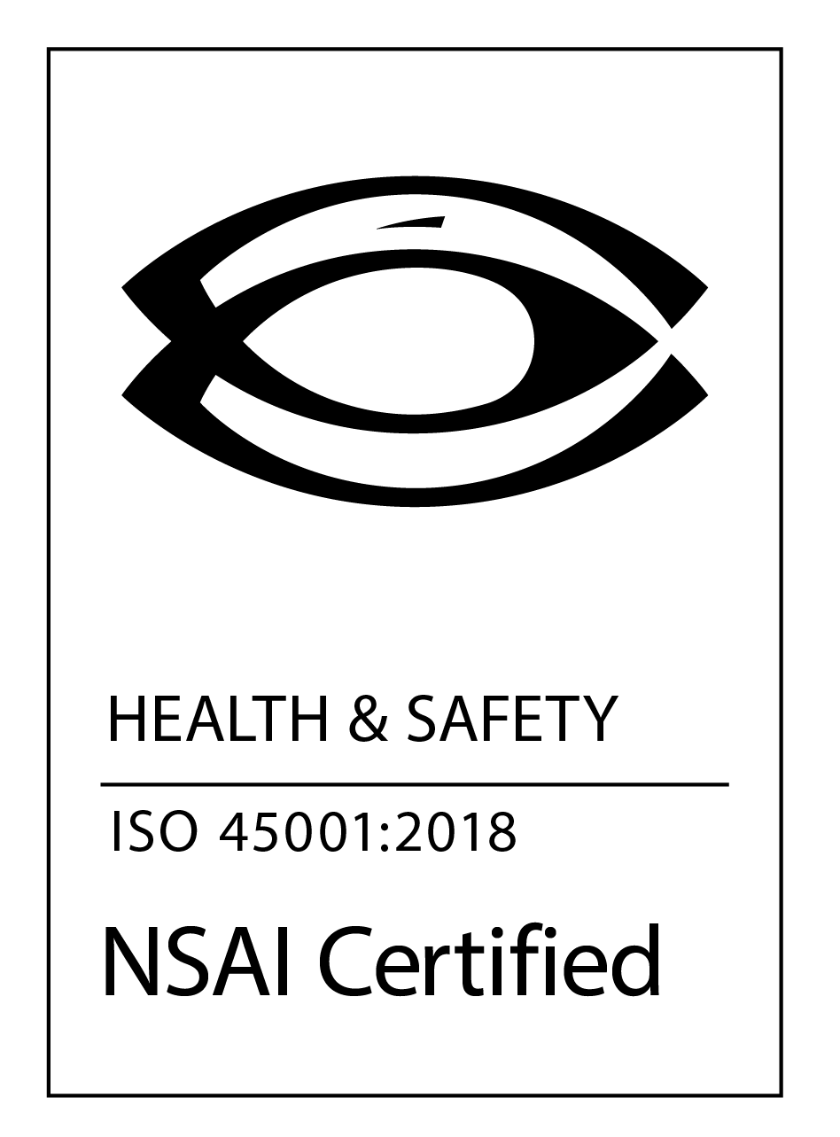 ISO 45001:2018 Health & Safety logo.