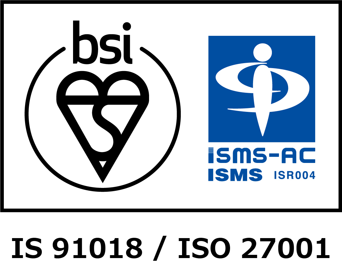 IS 91018 / ISO 27001 logo.