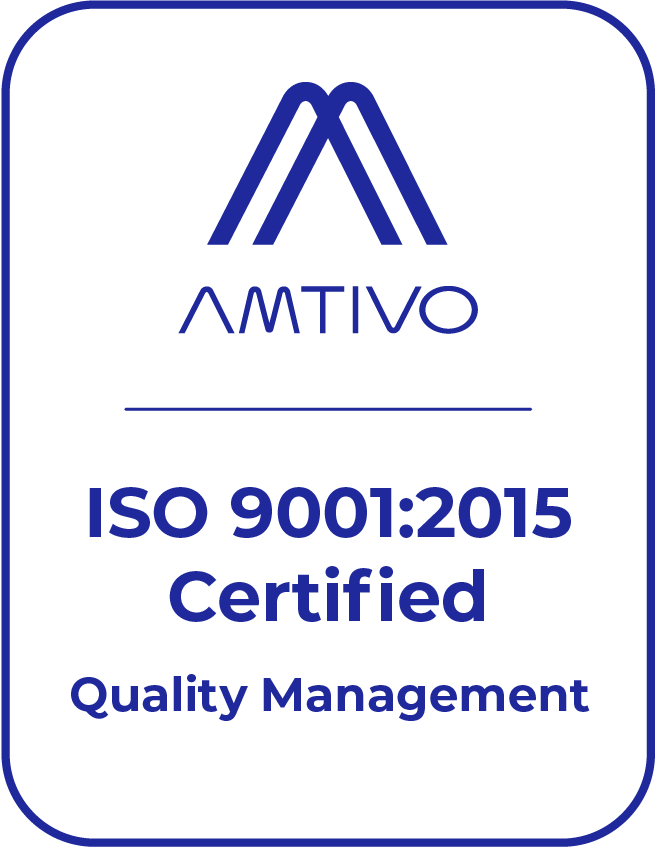 ISO 9001:2015 Quality Management logo.