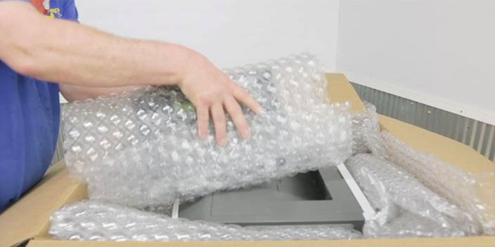 Laser Printer in box with bubble on top